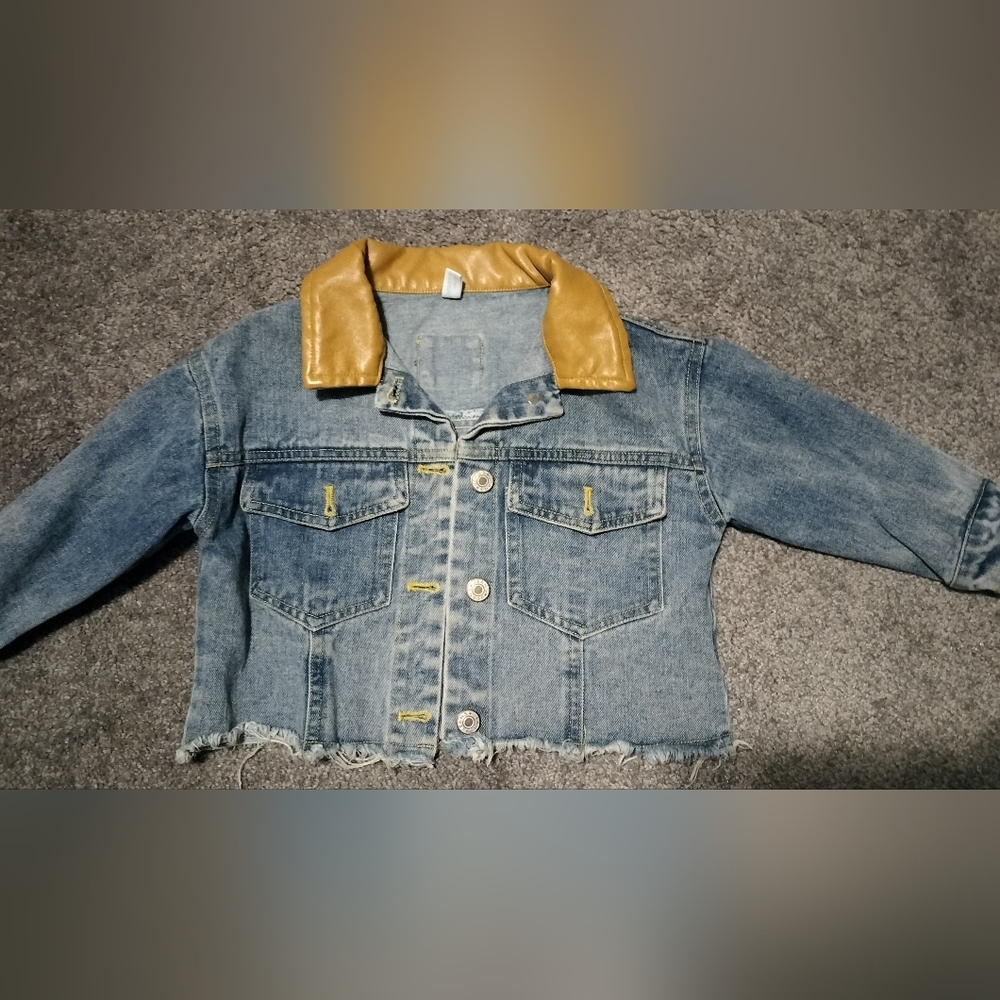 Children's Denim Jacket with Tan Collar
